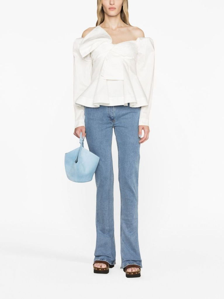 White Valentina Off-the-shoulder Cotton Top