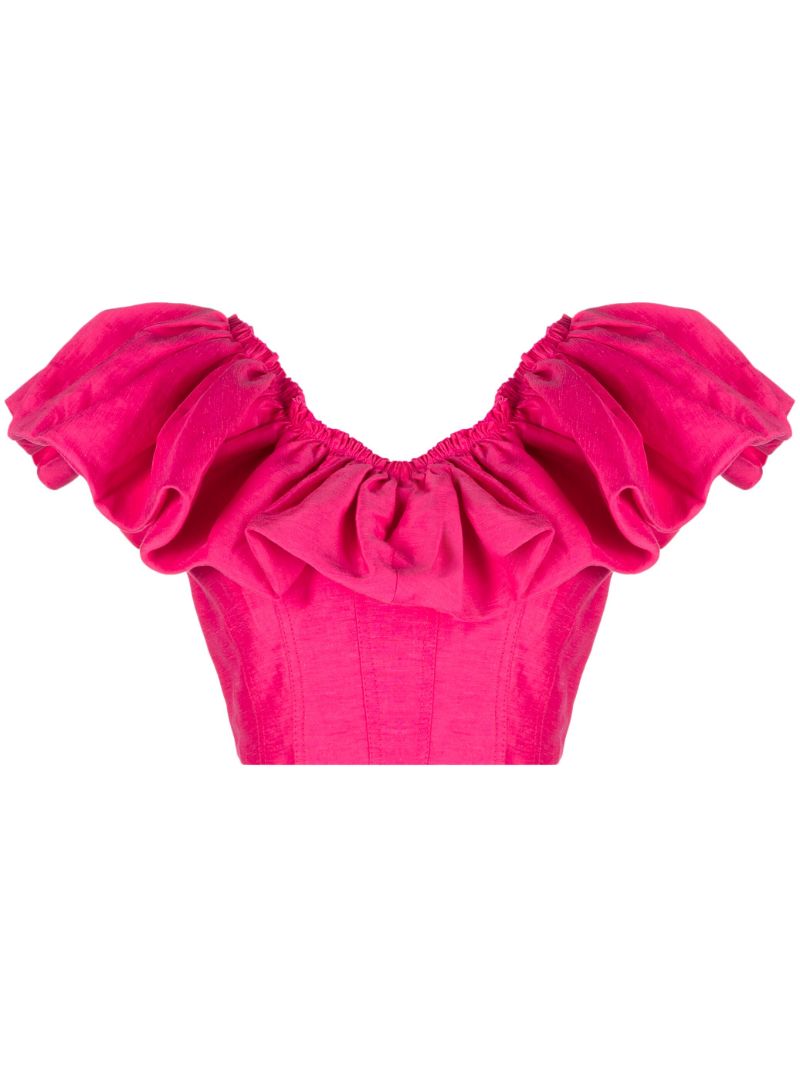 Pink Bubble Florence Ruffled Crop Top