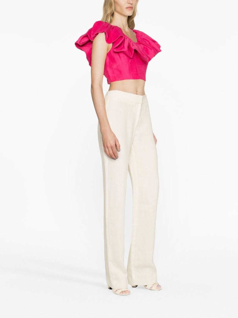 Pink Bubble Florence Ruffled Crop Top