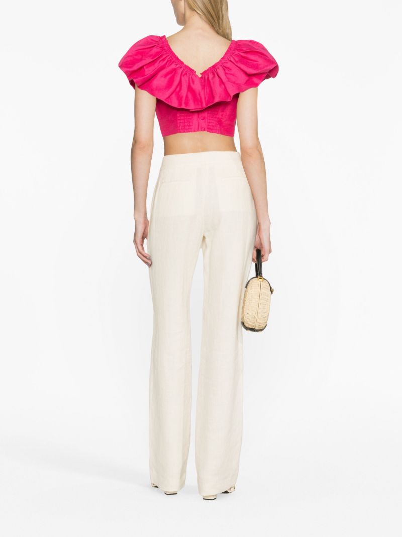 Pink Bubble Florence Ruffled Crop Top