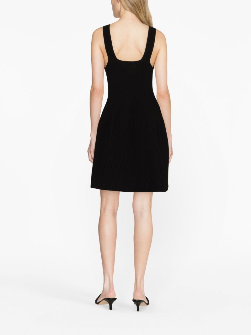 Black Goldfoil Sweetheart Neck Mini Dress