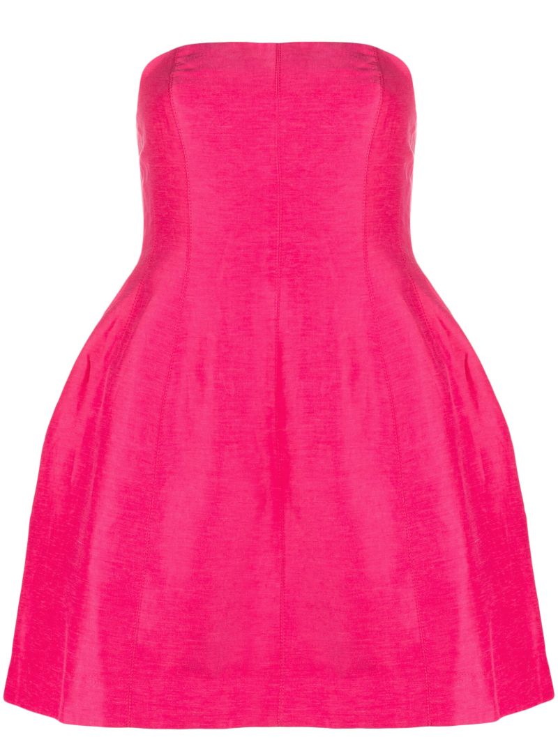 Pink Strapless Flared Mini Dress