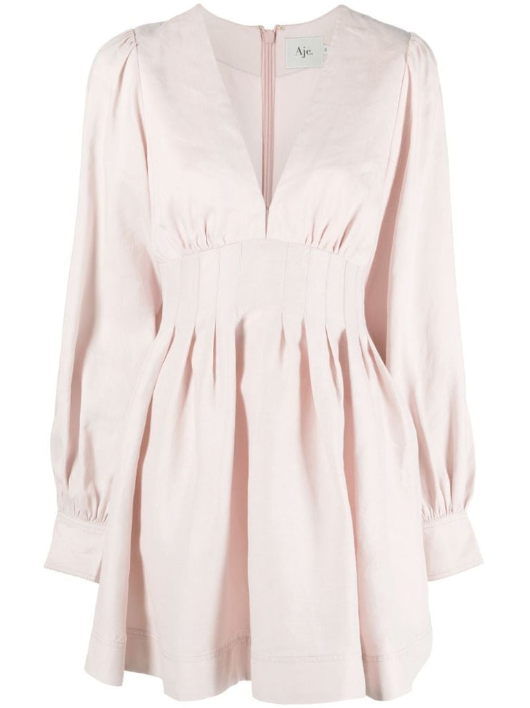 Pink Amelia Pleated Mini Dress