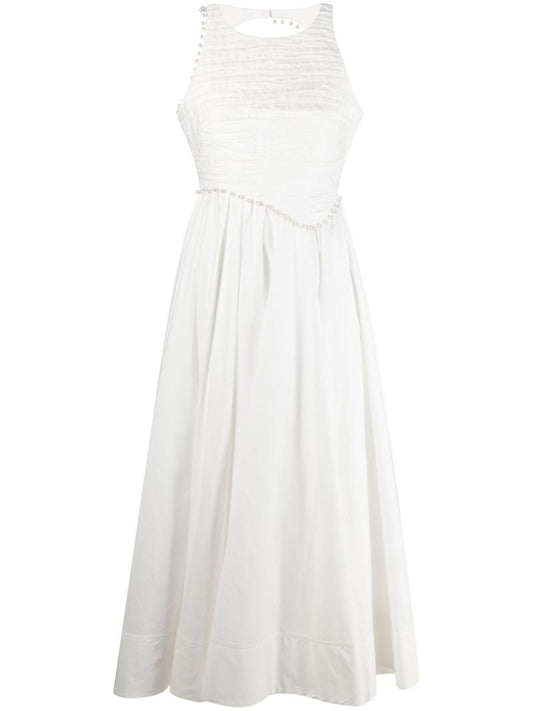 Neutral Florence Cotton Midi Dress