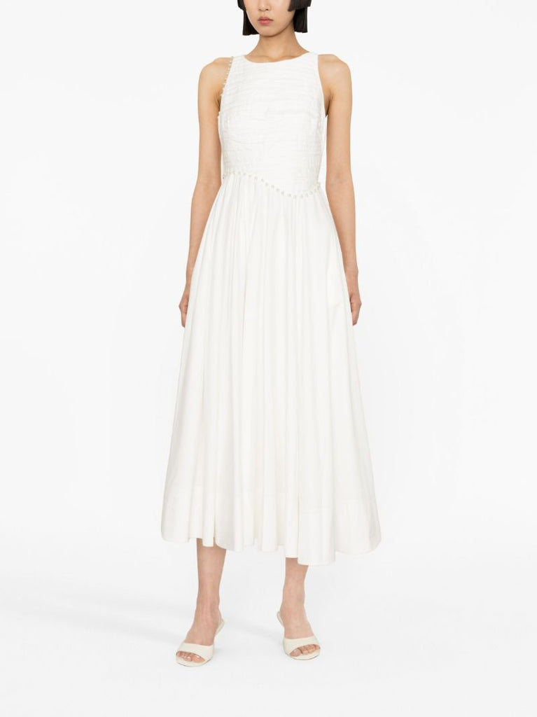 Neutral Florence Cotton Midi Dress