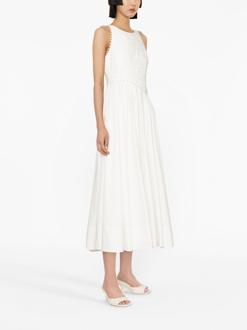 Neutral Florence Cotton Midi Dress