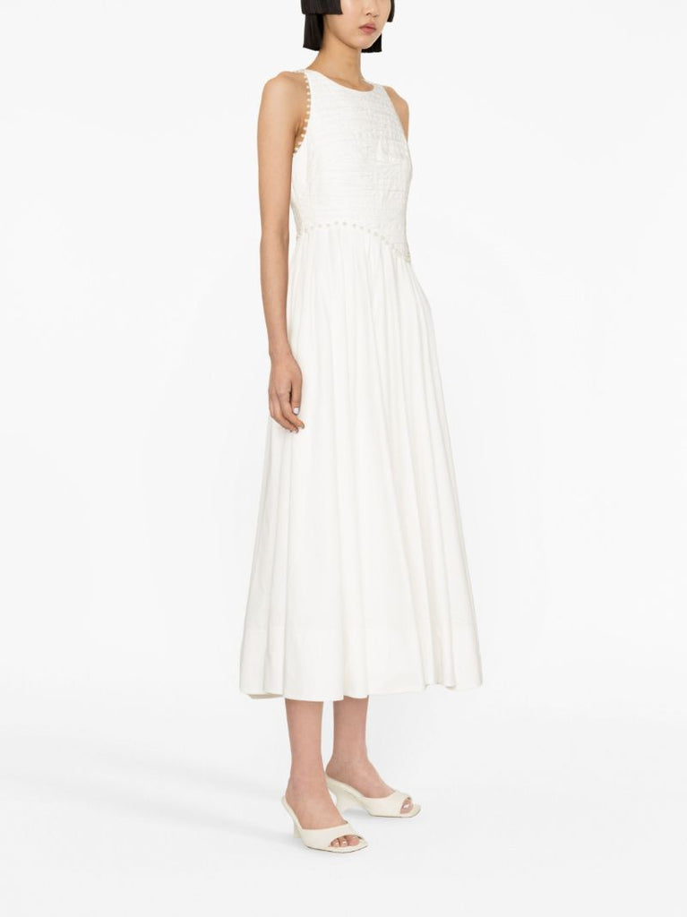 Neutral Florence Cotton Midi Dress