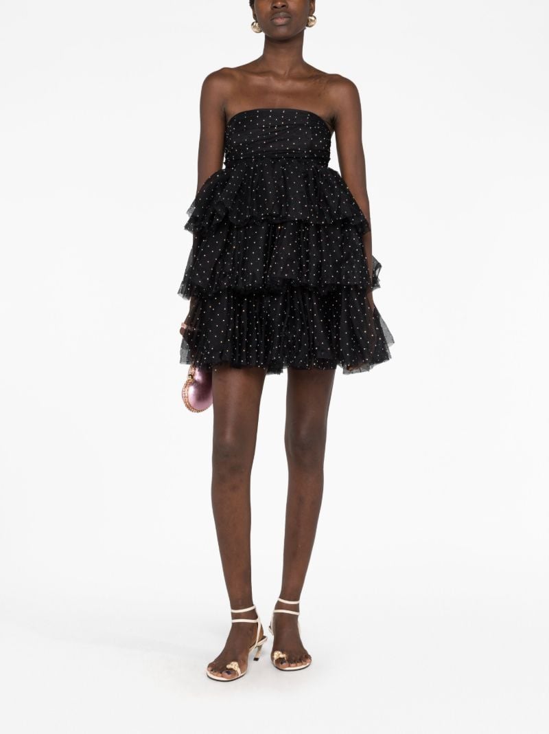 Black Carlosa Crystal Mini Dress