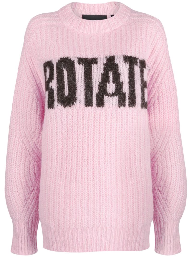 Pink Logo-intarsia Sweater