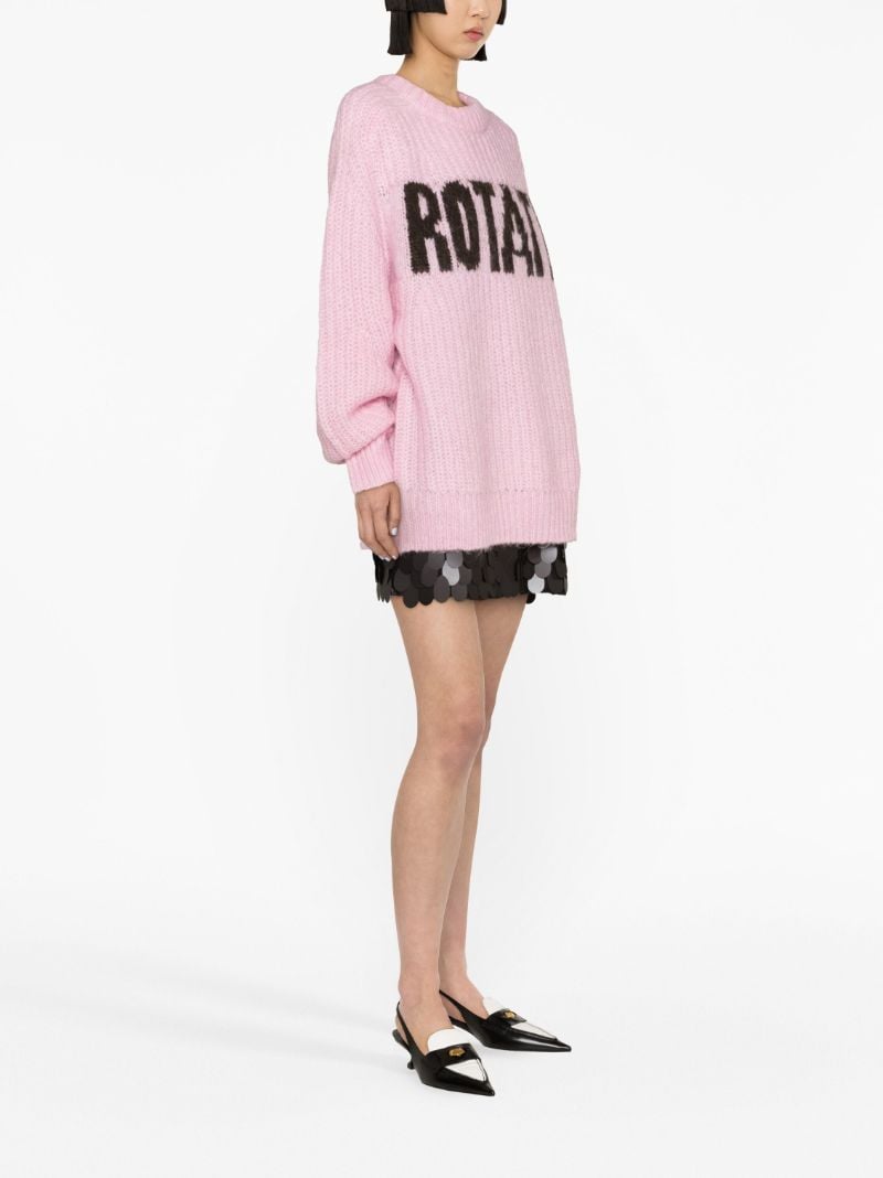 Pink Logo-intarsia Sweater