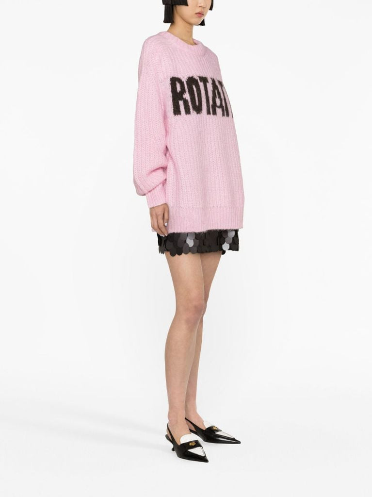 Pink Logo-intarsia Sweater