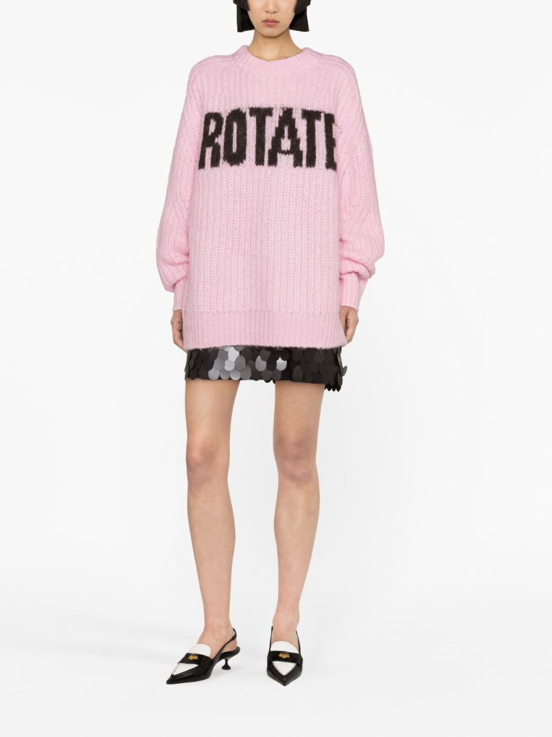 Pink Logo-intarsia Sweater
