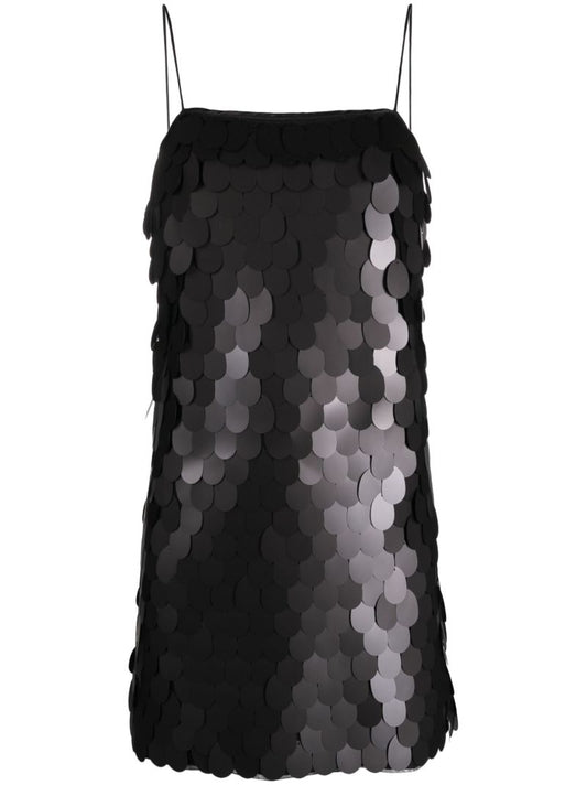 Black Sequin Mini Slip Dress