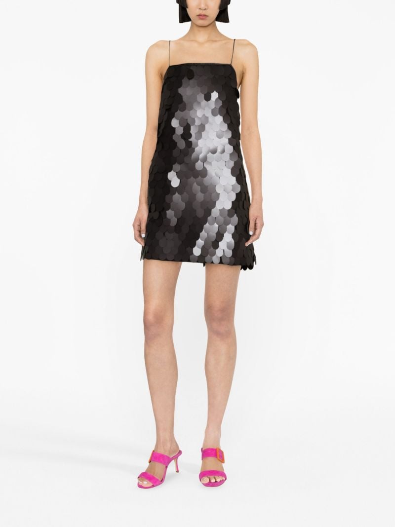 Black Sequin Mini Slip Dress