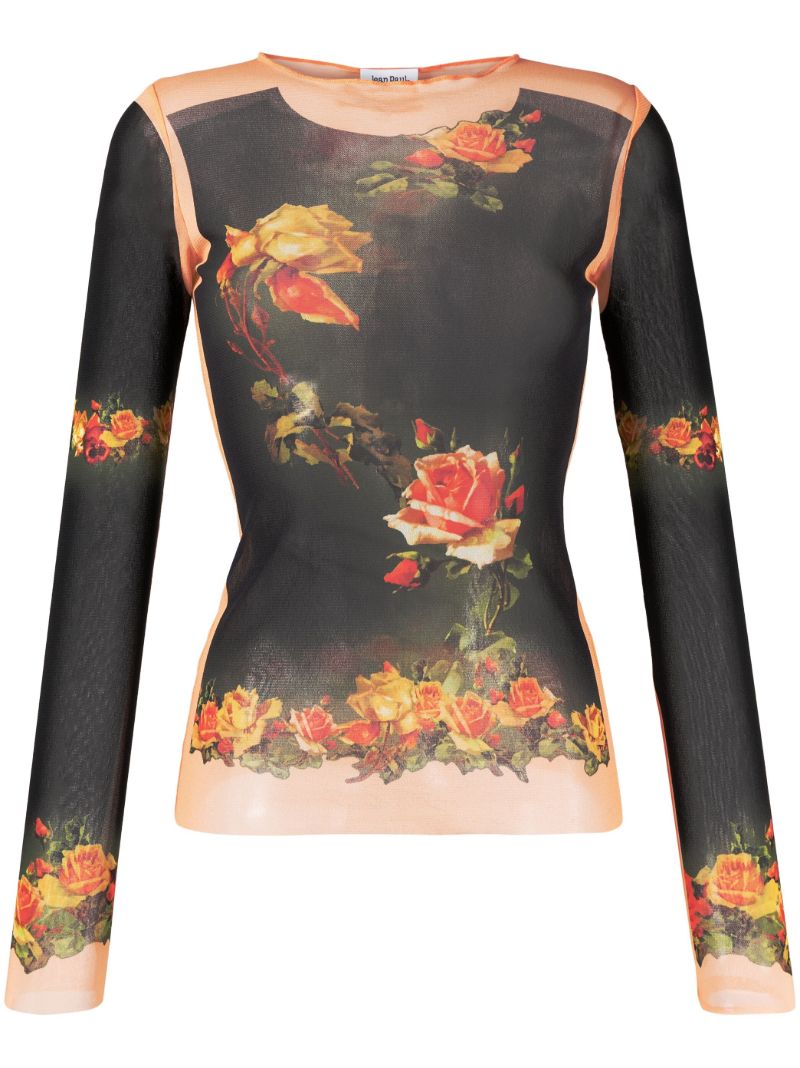 Black Fleurs Petit Grand Print Crop Top