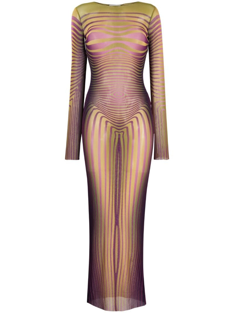 Green Body Morphing Maxi Dress