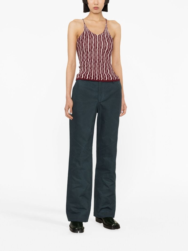 Blue Cotton Drill Straight-leg Trousers