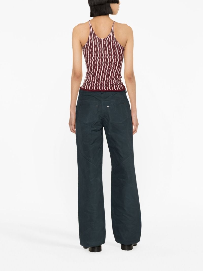 Blue Cotton Drill Straight-leg Trousers