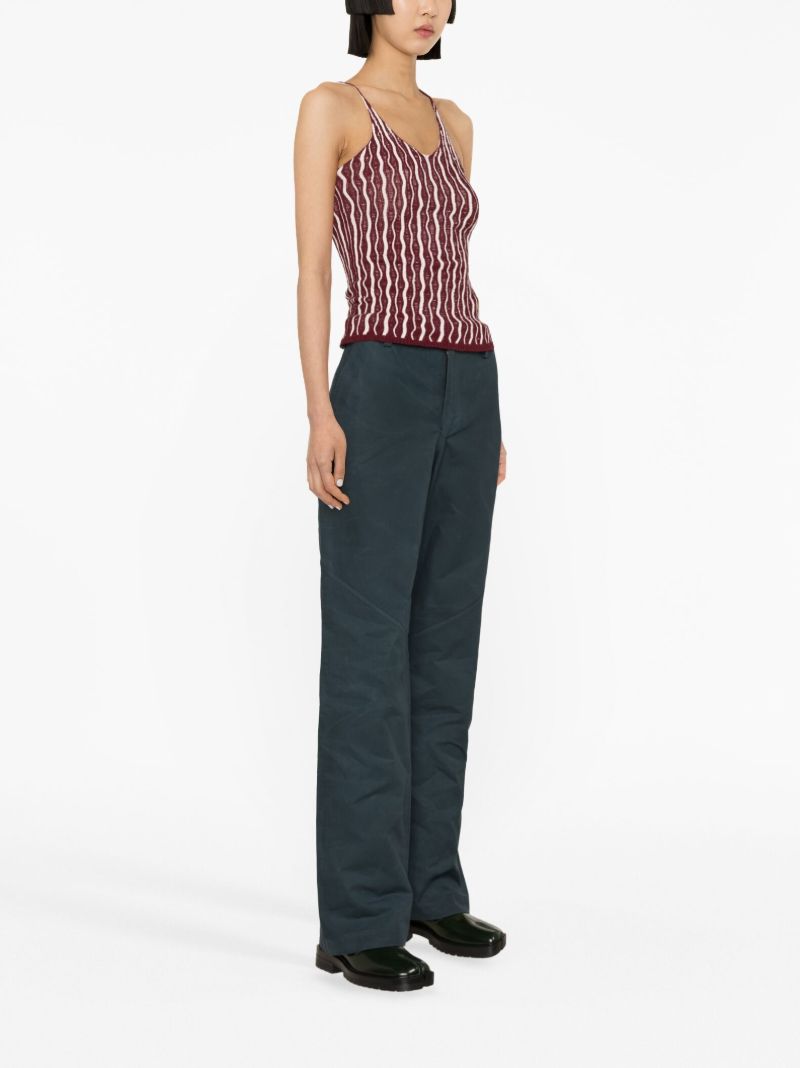 Blue Cotton Drill Straight-leg Trousers