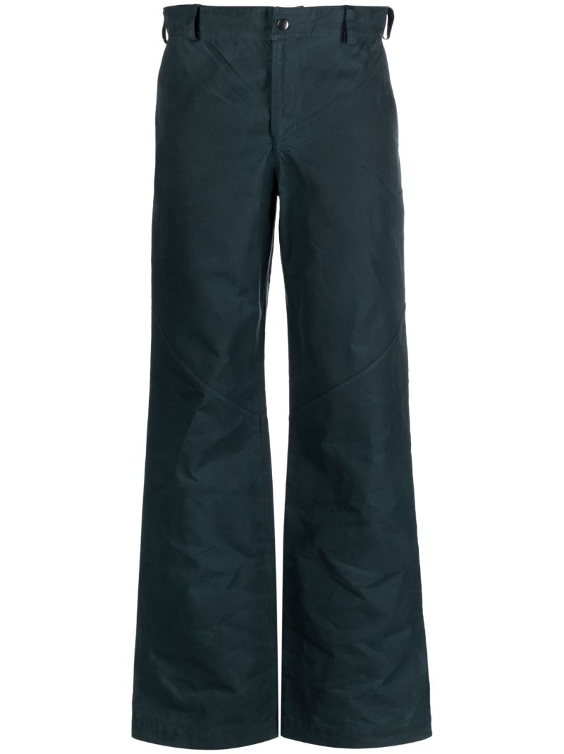 Blue Cotton Drill Straight-leg Trousers