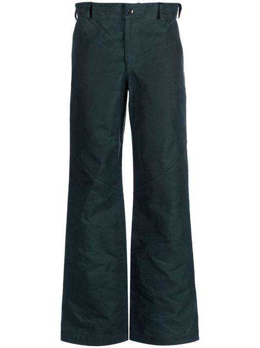Blue Cotton Drill Straight-leg Trousers