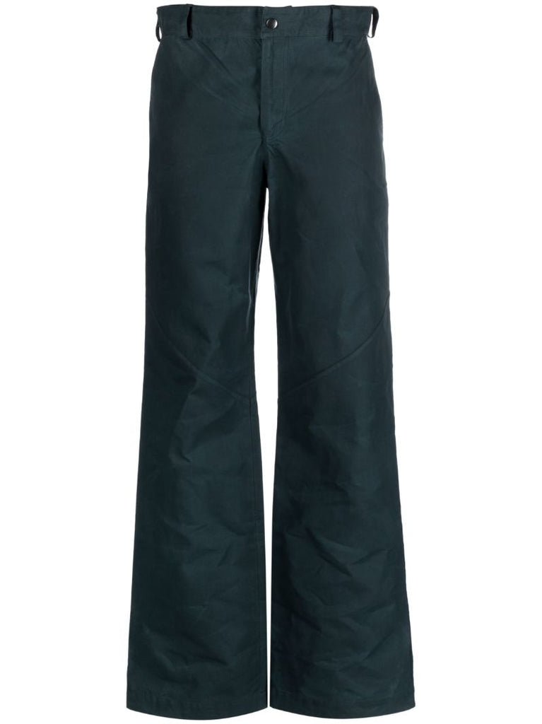 Blue Cotton Drill Straight-leg Trousers