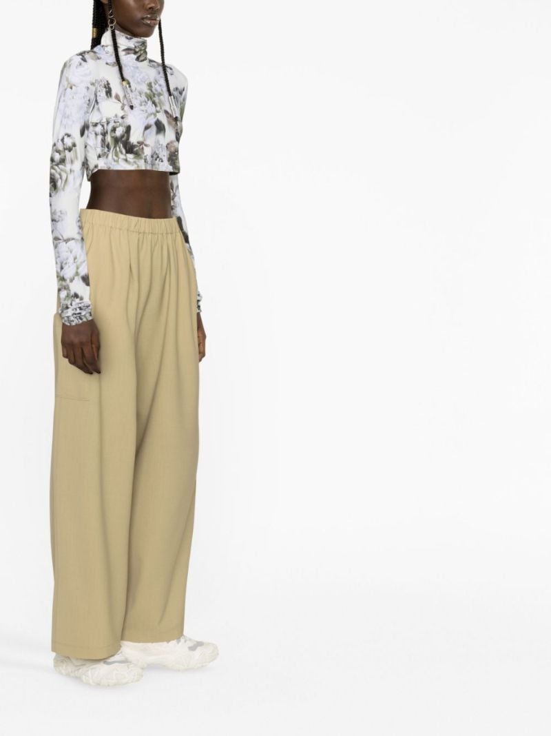 Beige Wide-leg Trousers