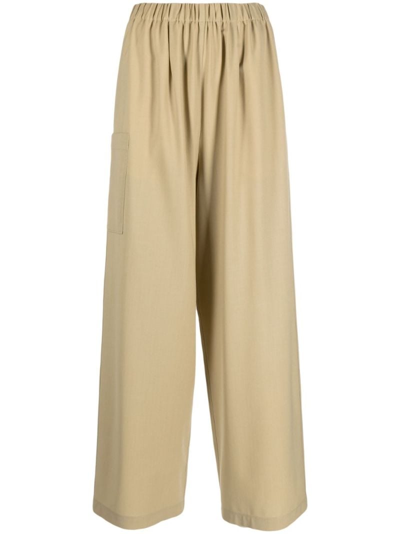 Beige Wide-leg Trousers