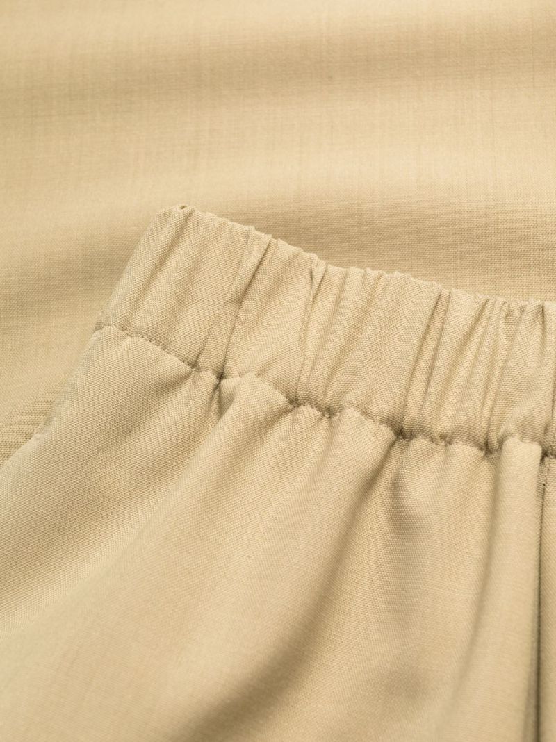 Beige Wide-leg Trousers