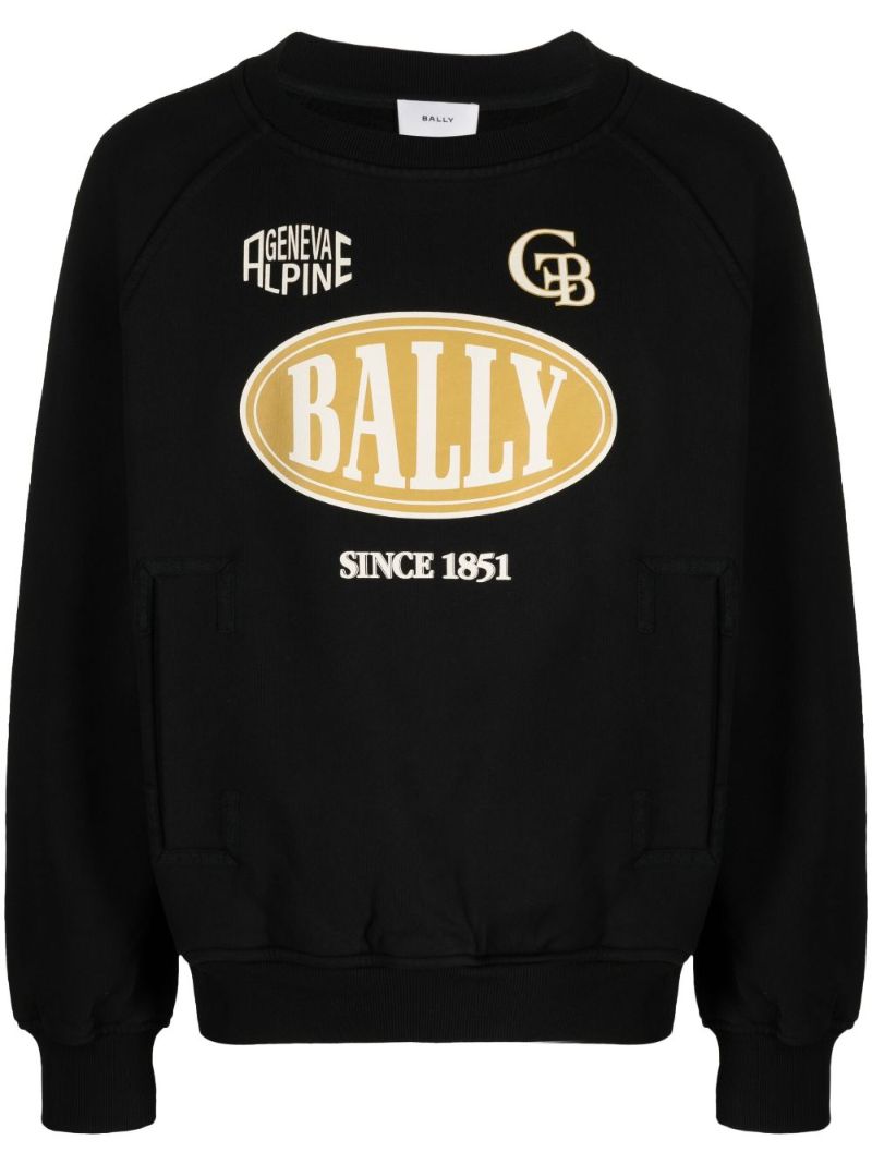 Black Logo-print Cotton Sweatshirt