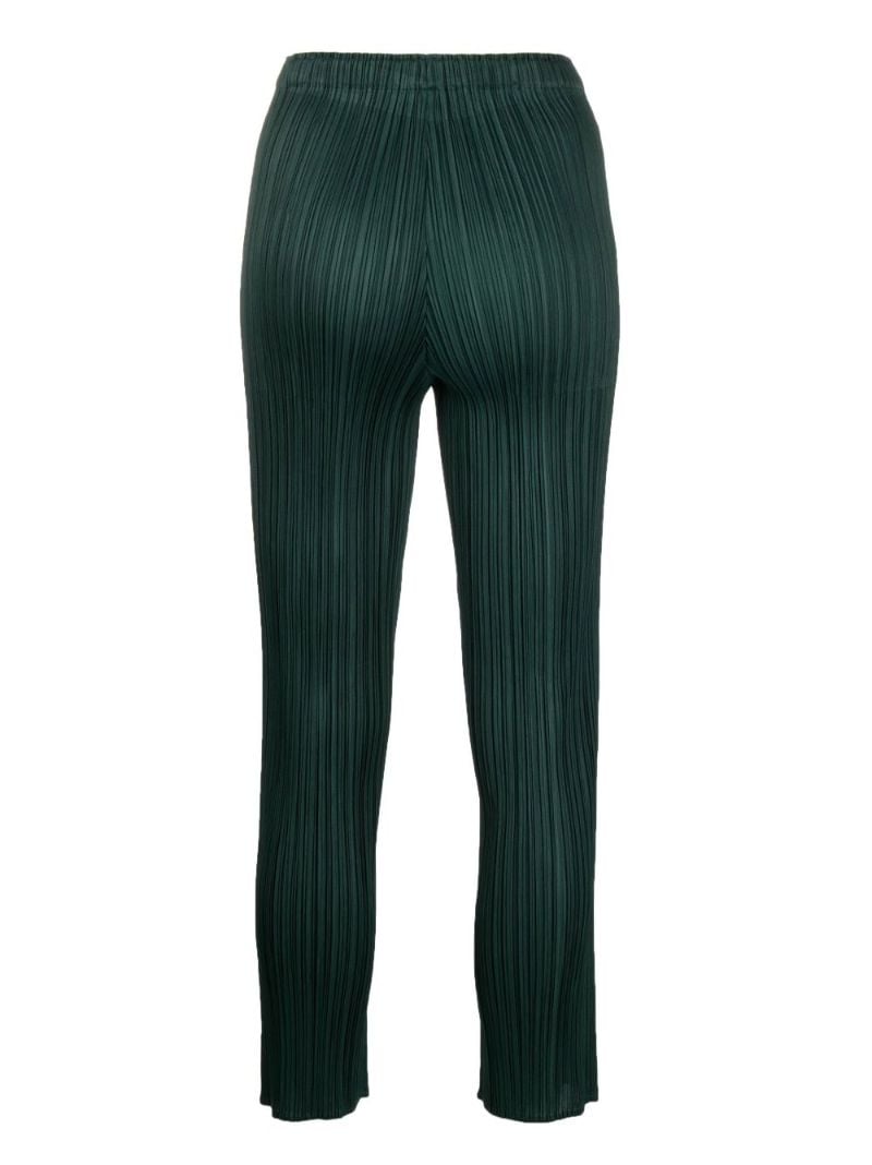 Green PlissÃ_x0083_Â© Cropped Trousers