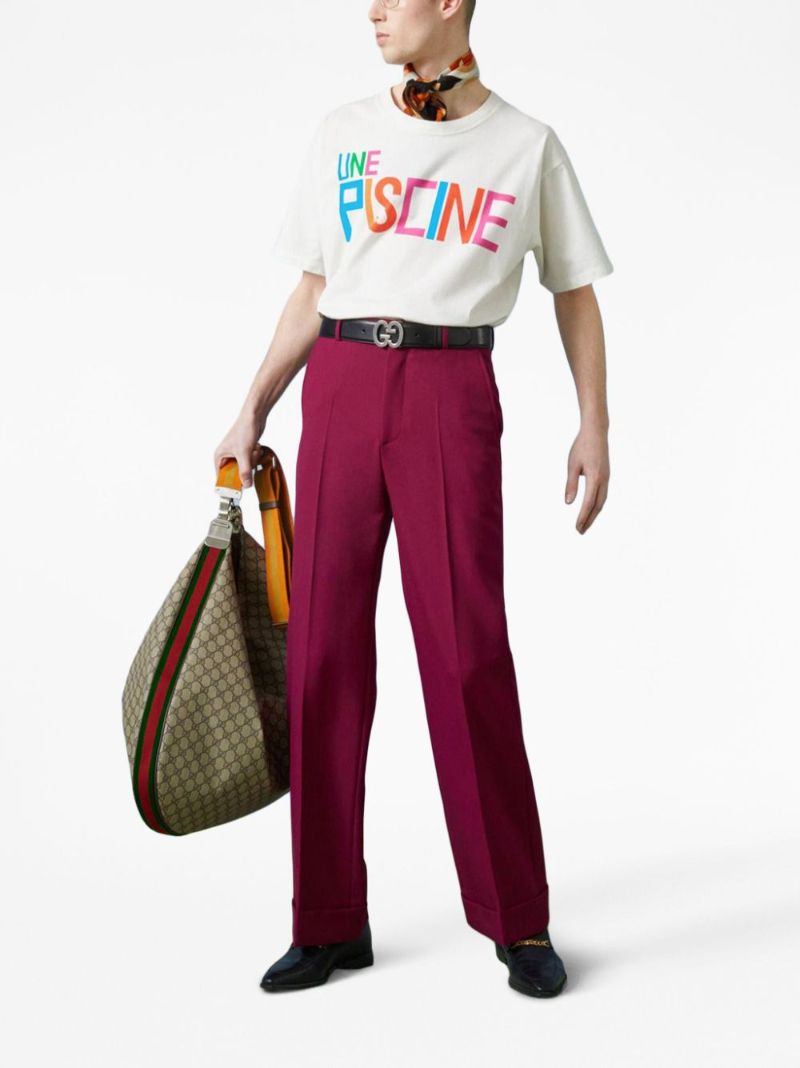 White Slogan-print Cotton T-shirt