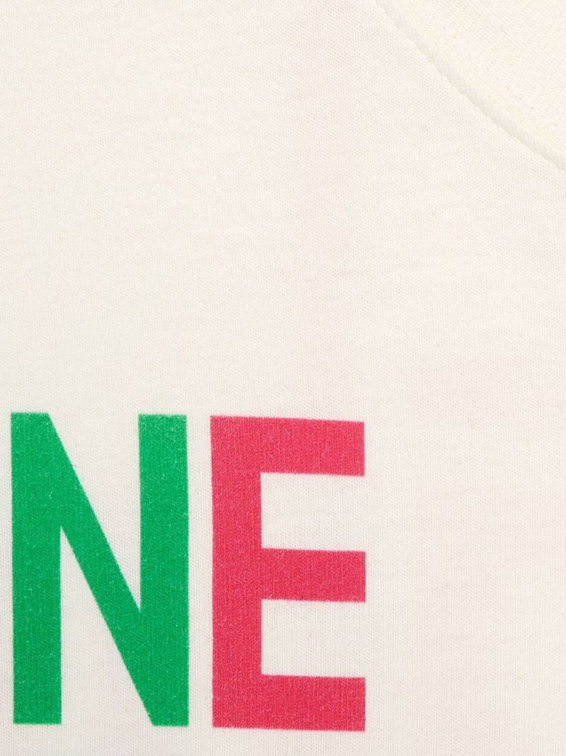 White Slogan-print Cotton T-shirt