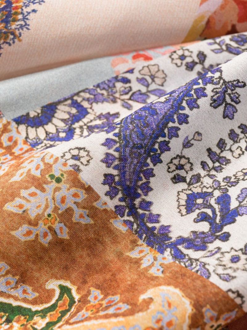 Multicoloured Devi Paisley Print Silk Halterneck Dress