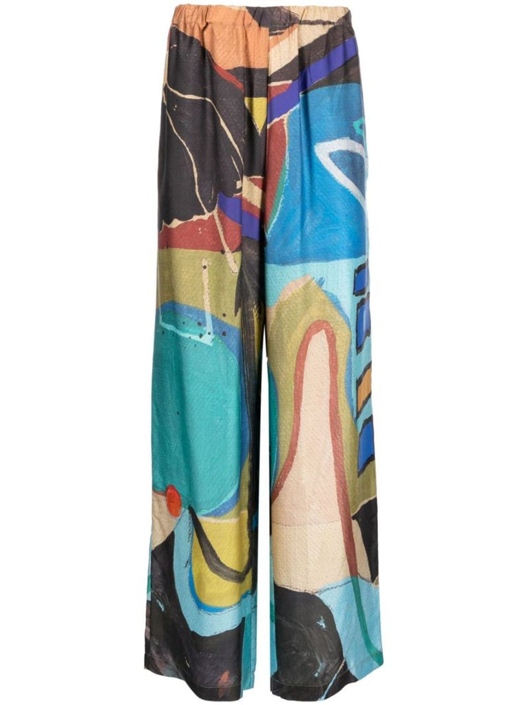 Blue Sociale Wide Leg Trousers