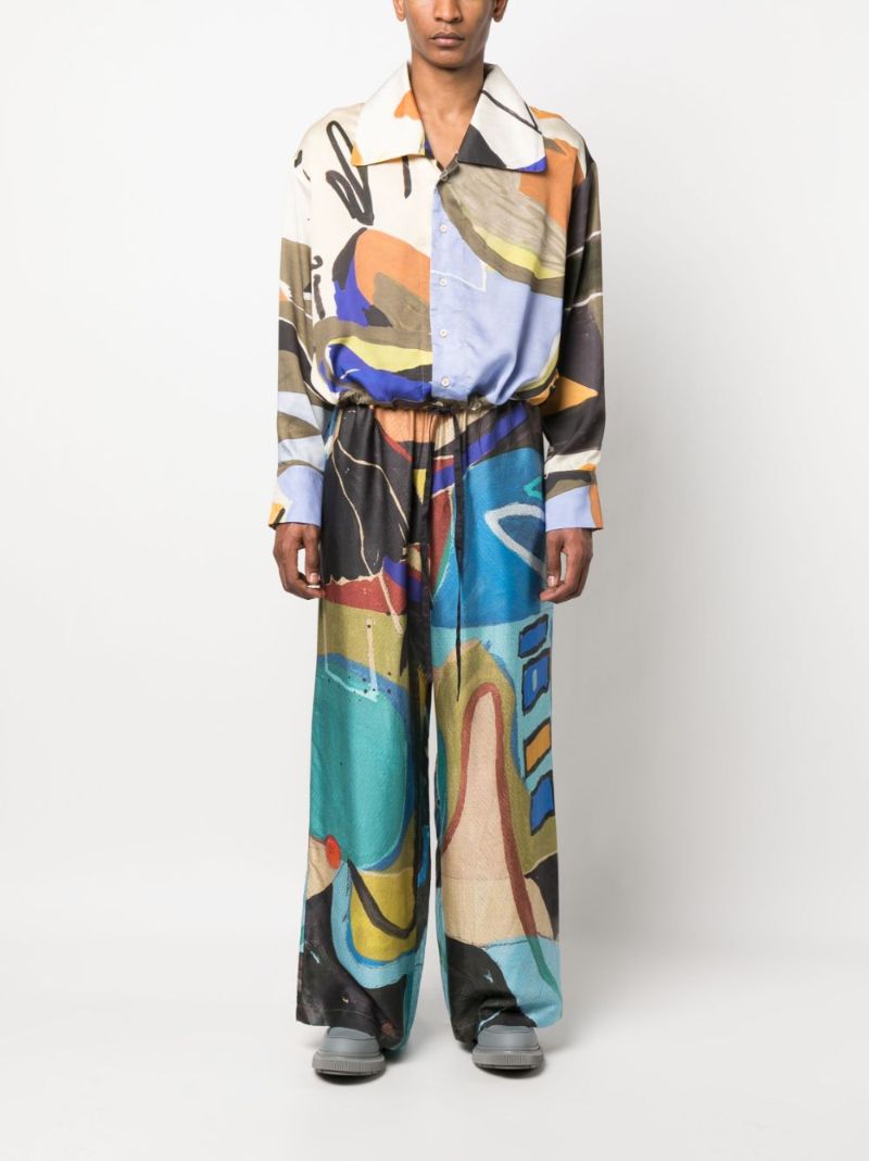 Blue Sociale Wide Leg Trousers