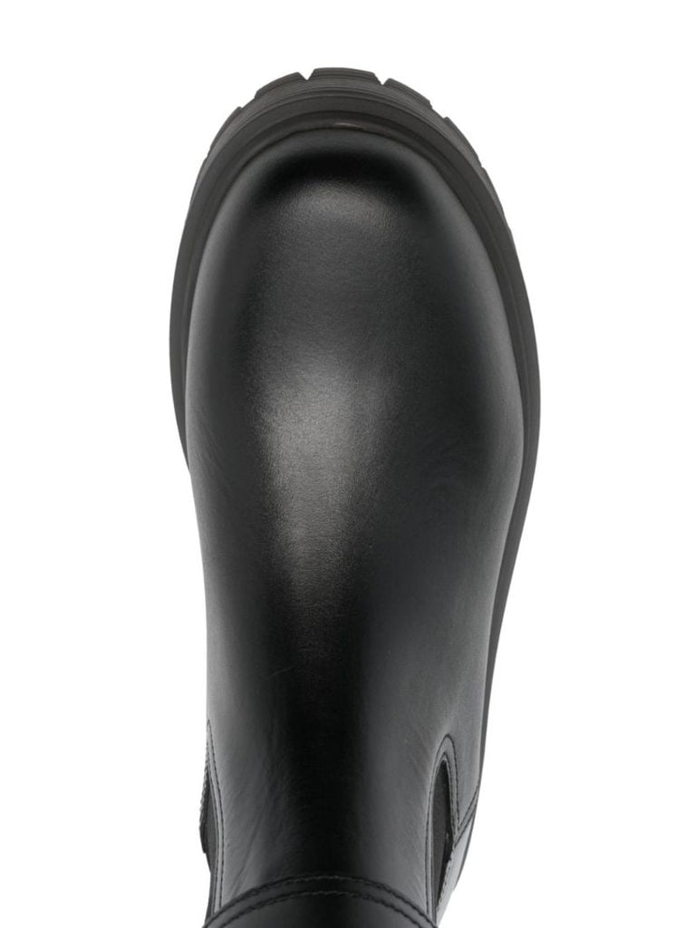 Black One Stud Beatle 45 Leather Boots