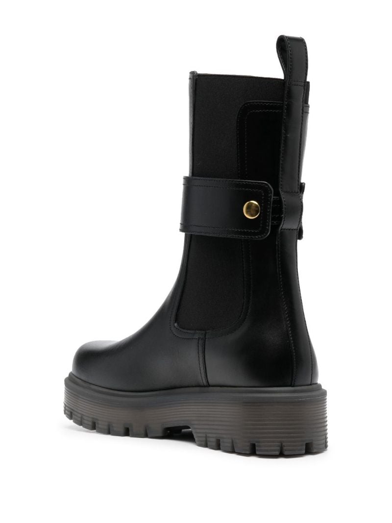 Black One Stud Beatle 45 Leather Boots