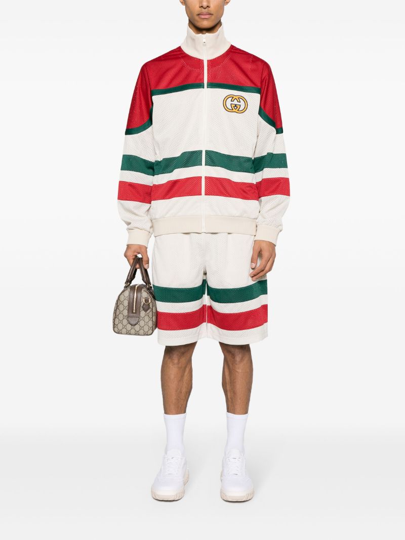 White Interlocking G Bomber Jacket