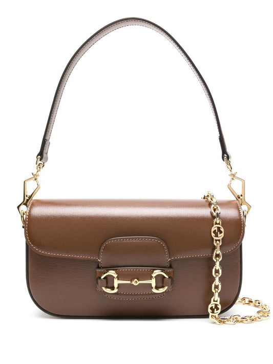 Brown Horsebit 1955 Small Shoulder Bag