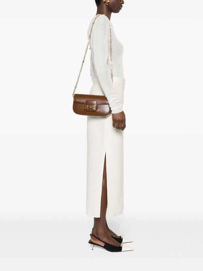 Brown Horsebit 1955 Small Shoulder Bag