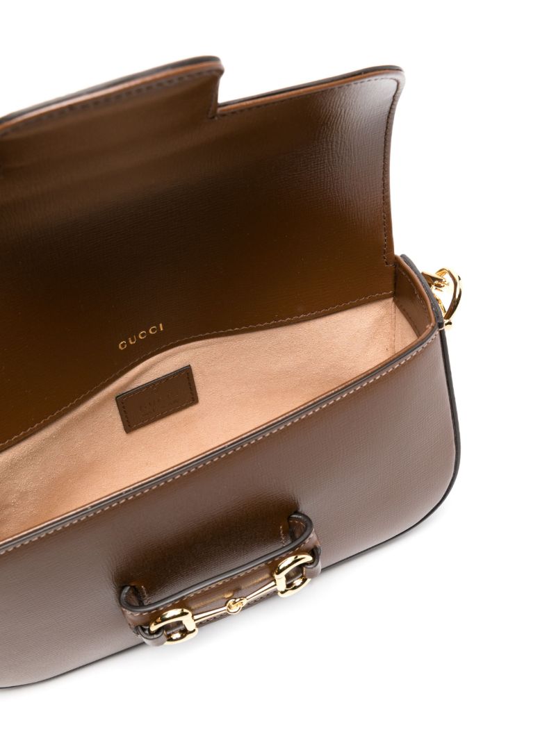 Brown Horsebit 1955 Small Shoulder Bag