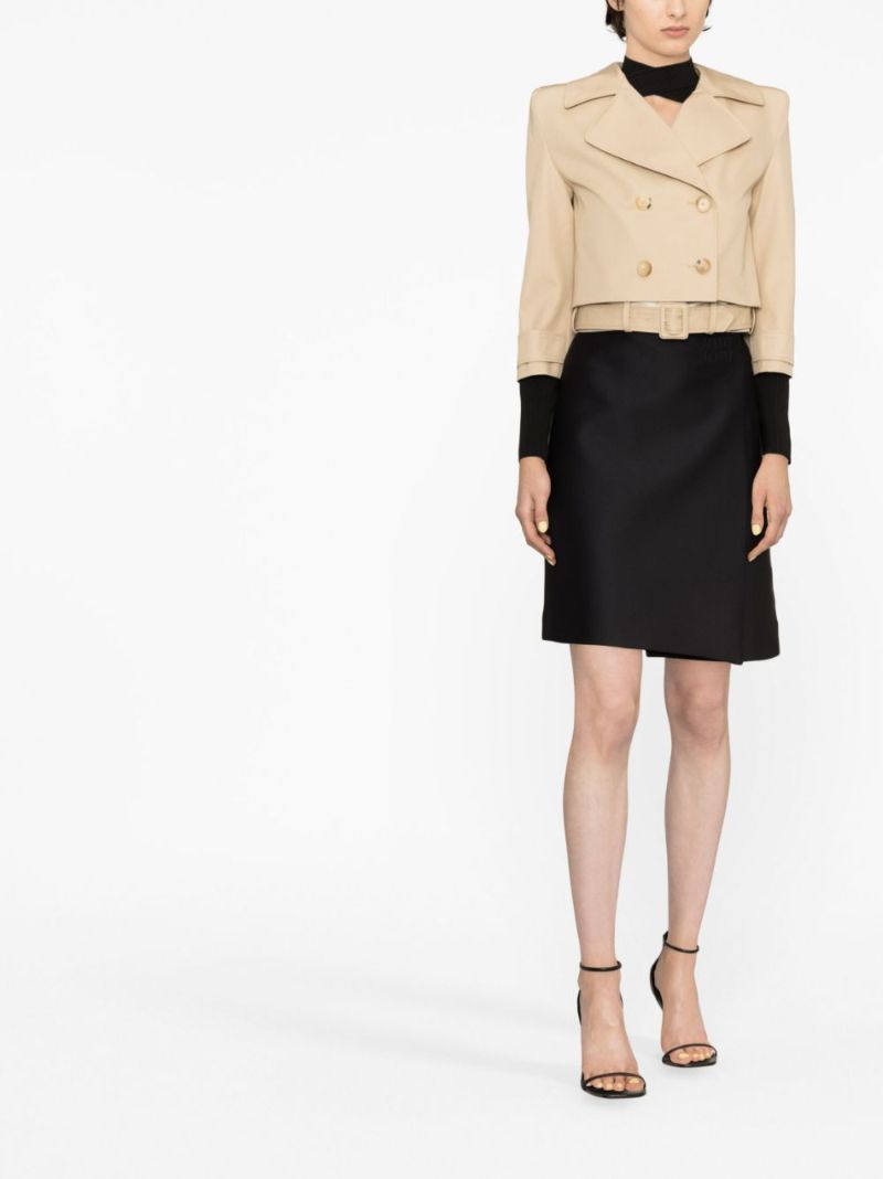 Neutral Cropped Trench Jacket