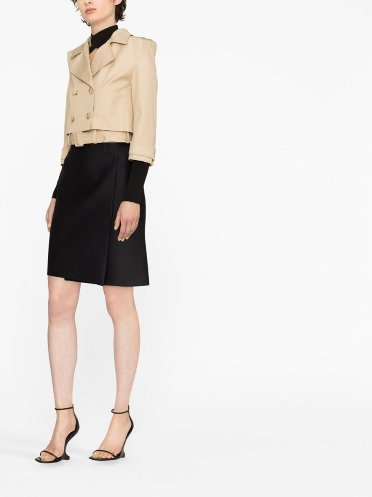 Neutral Cropped Trench Jacket