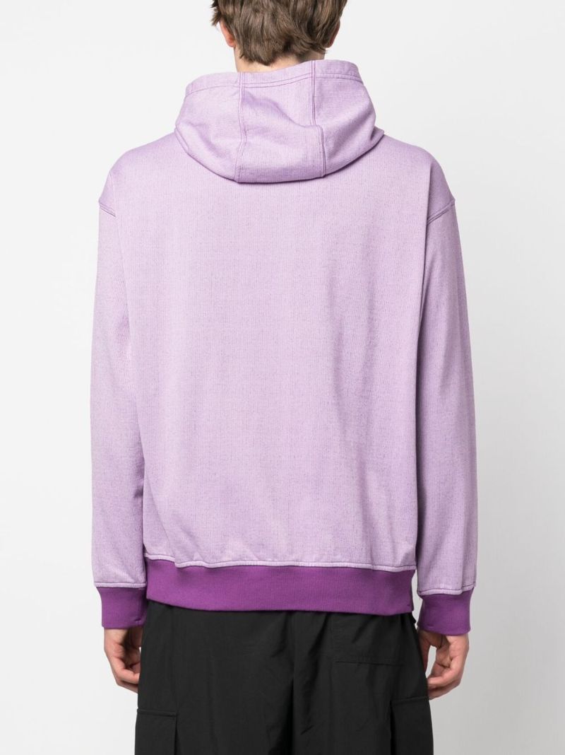 Purple Logo Print Cotton Hoodie