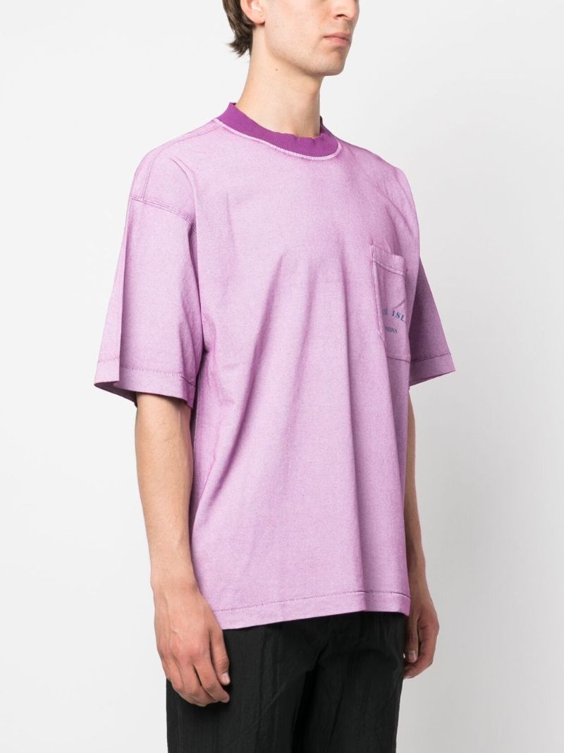 Purple Logo Print Cotton T-shirt