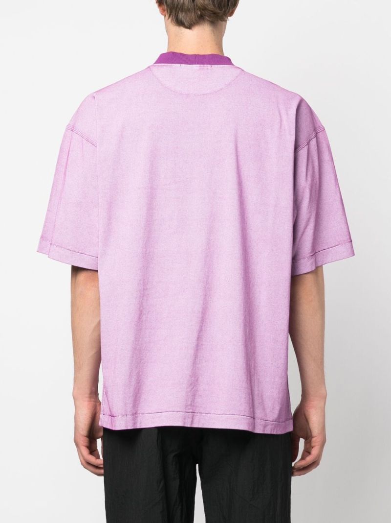 Purple Logo Print Cotton T-shirt