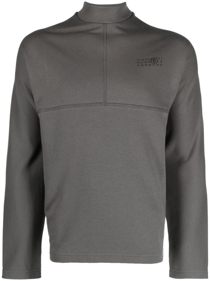Grey High-neck Sweatshirt