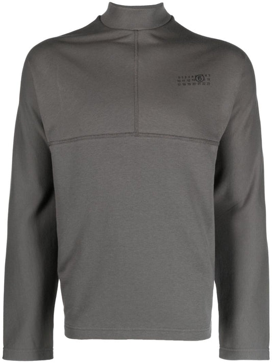 Grey High-neck Sweatshirt
