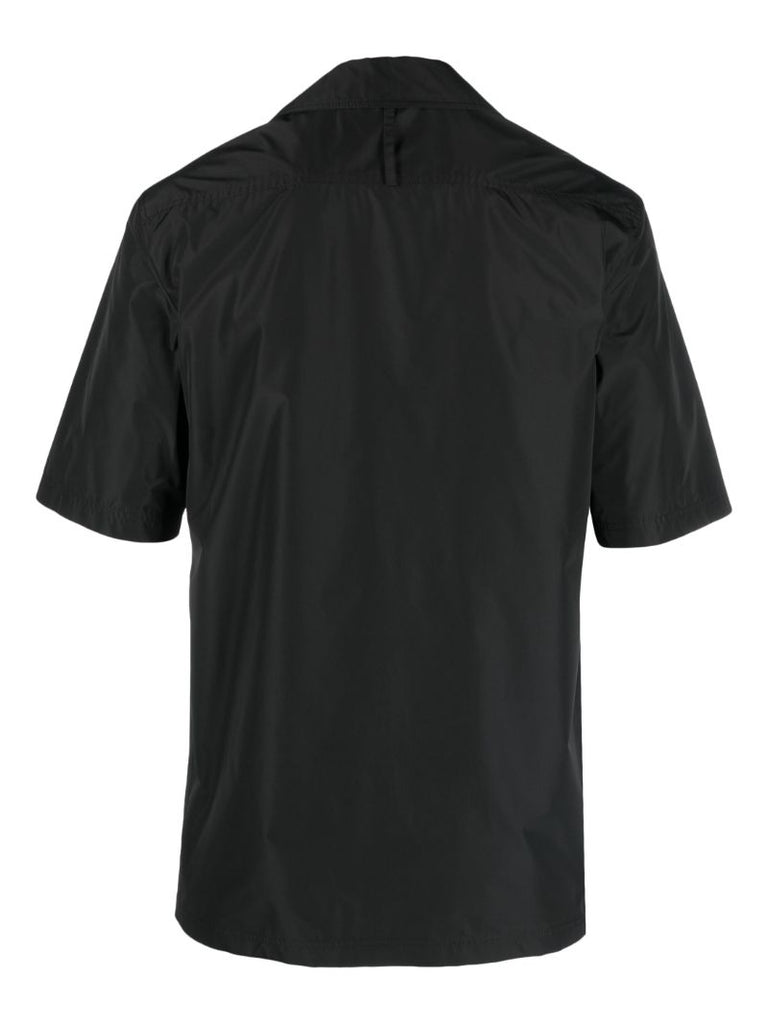 Black Short-sleeve Button-up Shirt